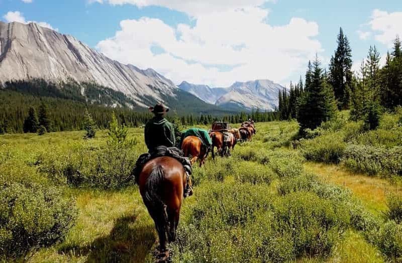 Combo des Rocheuses canadiennes : Excursion en hélicoptère et randonnée à cheval