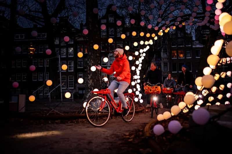 Billet Amsterdam : visite guidée à vélo des illuminations de Noël