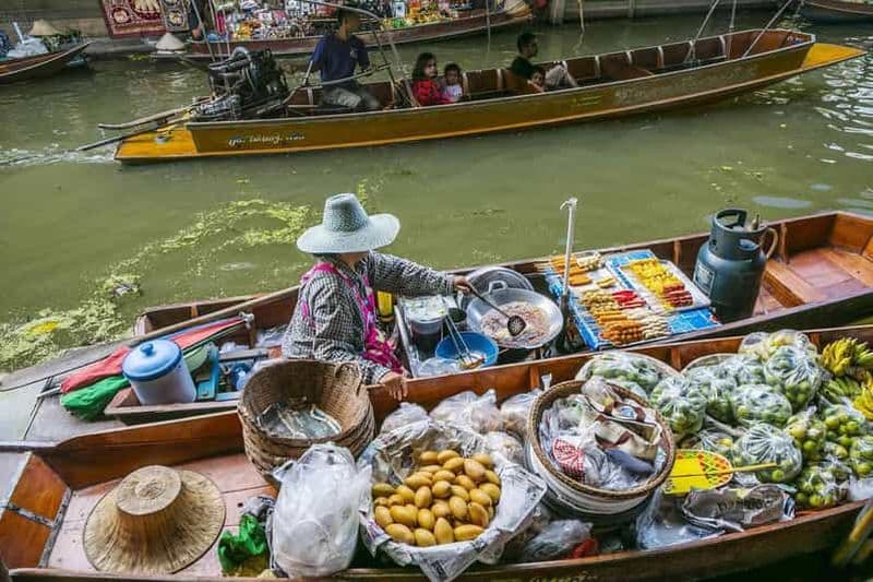 Billet Bangkok : Visite du chemin de fer et du marché flottant avec le temple du dragon