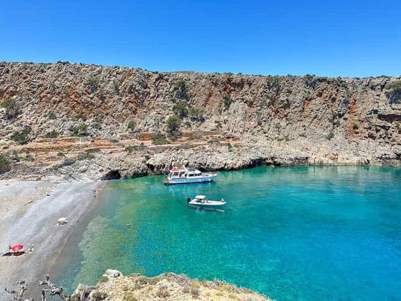La Canée : Croisière sur la plage de Menies et dans la baie de Chironisia avec plongée en apnée