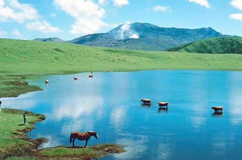 Billet Kyushu : Excursion d'une journée au volcan du mont Aso, aux onsen et au sanctuaire d'Aso