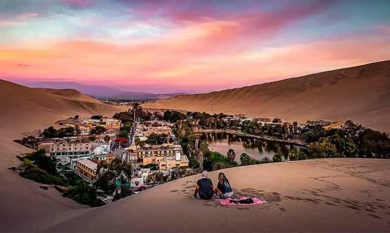 AU DÉPART DE LIMA, VISITE DE L'OASIS DE HUACACHINA, BUGGIES, PARACAS, PISCO ET VINS, PINGOUINS.