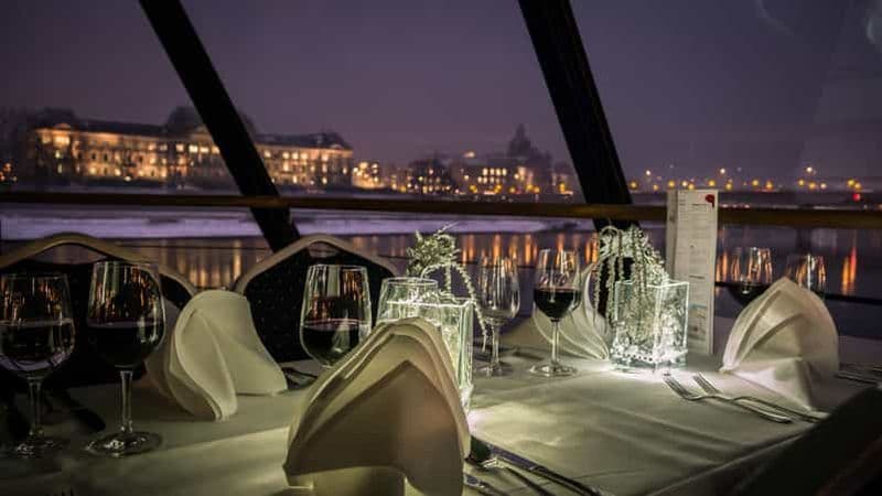Dresde : Croisière fluviale en soirée avec dîner