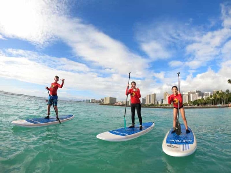 Leçon de SUP à Waikiki, 3 étudiants ou plus, 13 ans ou plus