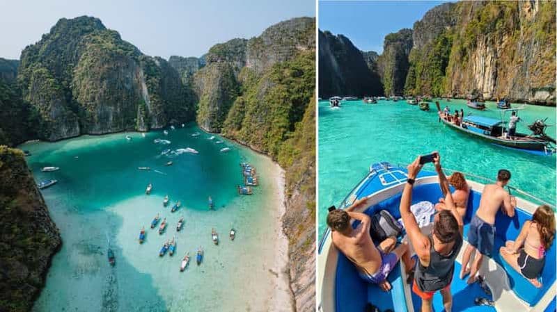 Billet Au départ de Krabi : Excursion d'une journée en bateau rapide dans les îles Phi Phi