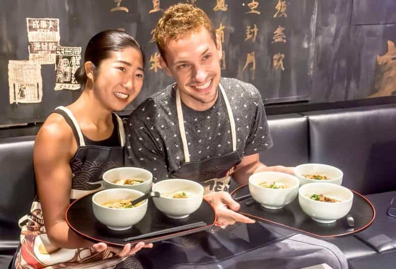 Billet Shibuya : Ramen Dojo Tokyo | Préparation des 3 types de ramen (tonkotsu/shoyu/miso)