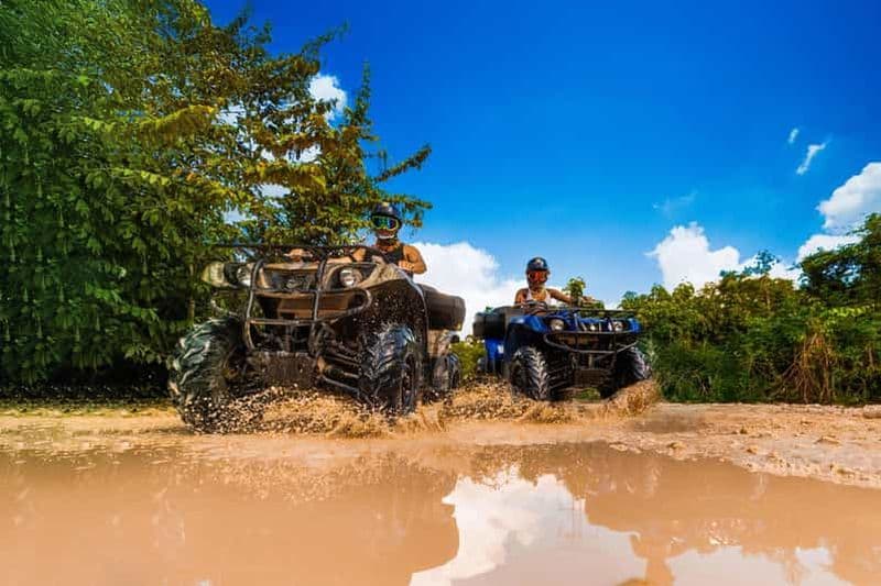 Cancun et Riviera Maya : Excursion combinée en quad, tyrolienne et cénote