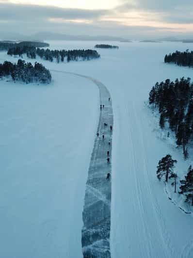 Au départ de Saariselkä : patinage sur le lac gelé d'Inari
