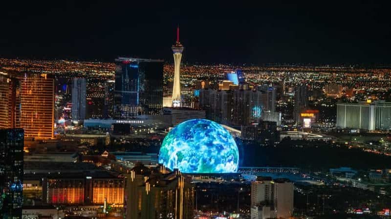 Las Vegas : Vol nocturne au-dessus du Strip et Spectacle du Magicien d'Oz à la Sphère