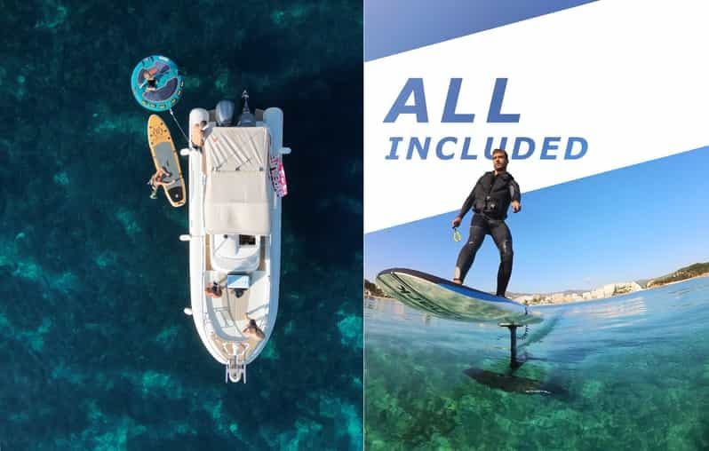 Majorque : bateau privé pour sports nautiques. DÉJEUNER, boissons, SUP, bouées tractées.