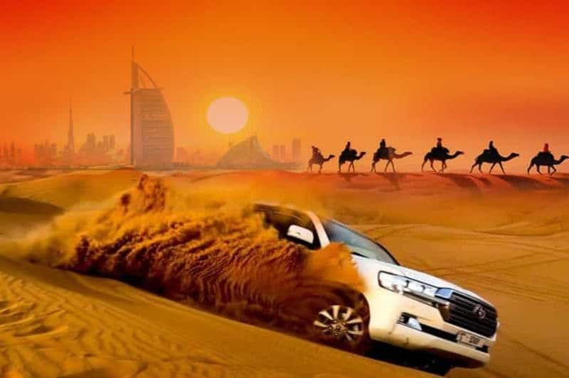 Billet Dubaï : Safari dans le désert à dos de chameau, surf des sables et dîner barbecue
