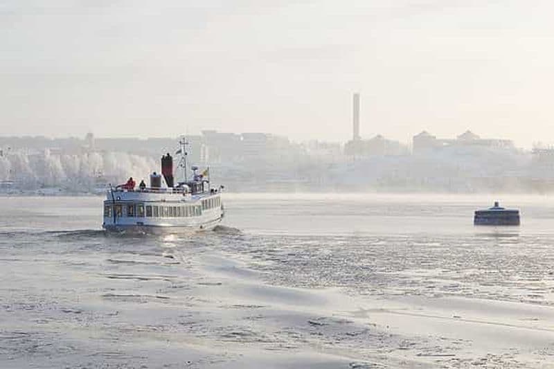 Stockholm : tour en bateau avec guide en hiver