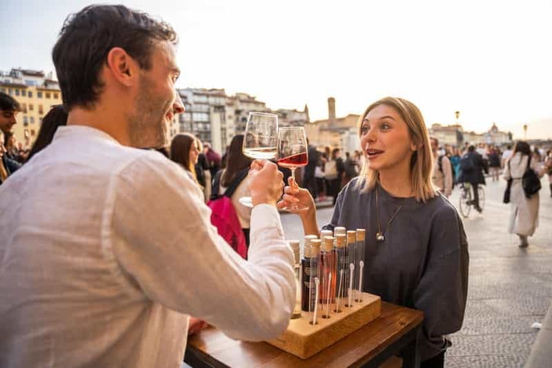 Florence : Dégustation de vins devant le Ponte Vecchio