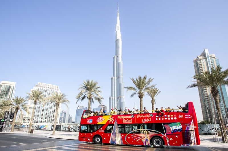 Billet Dubaï : Visite touristique de la ville en bus HOHO + visite nocturne et au coucher du soleil