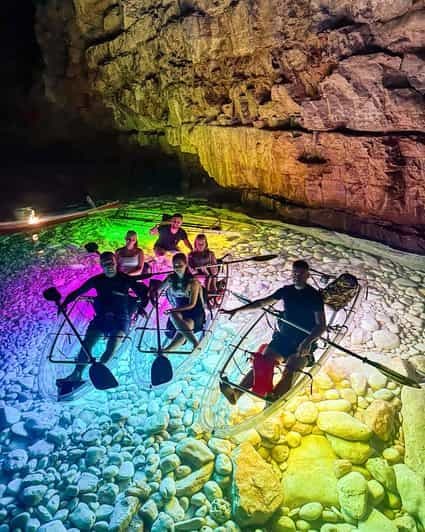 Pula : Excursion en kayak transparent éclairé au coucher du soleil et dans la nuit