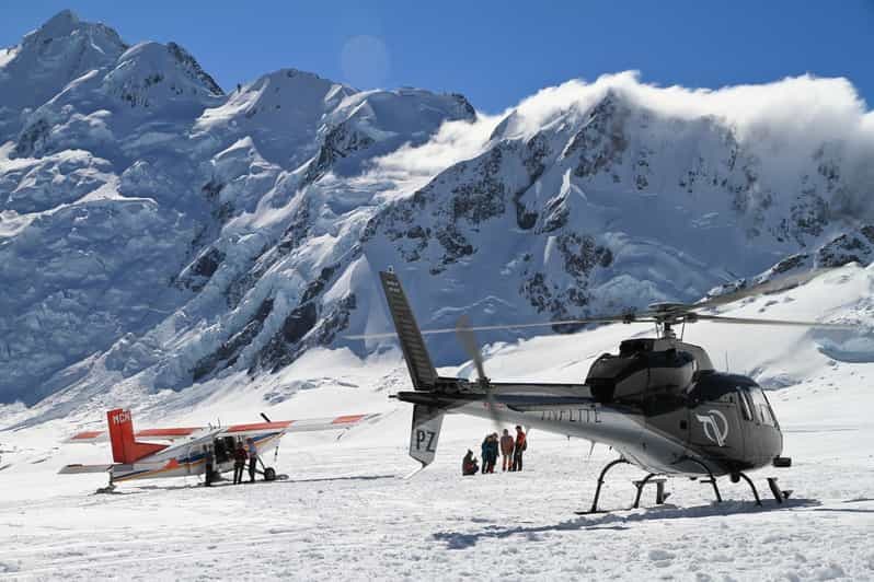 Billet Mont Cook : vol combiné en avion à skis et en hélicoptère au-dessus des glaciers