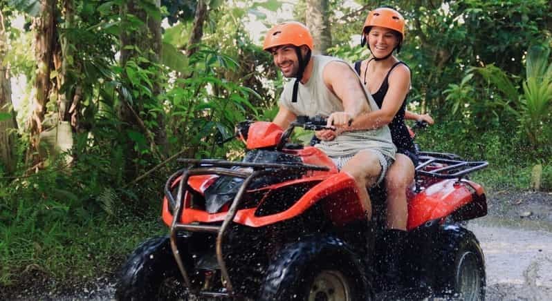 Ubud : quad avec visite de la grotte Gorilla Face et descente en bouée sur la rivière