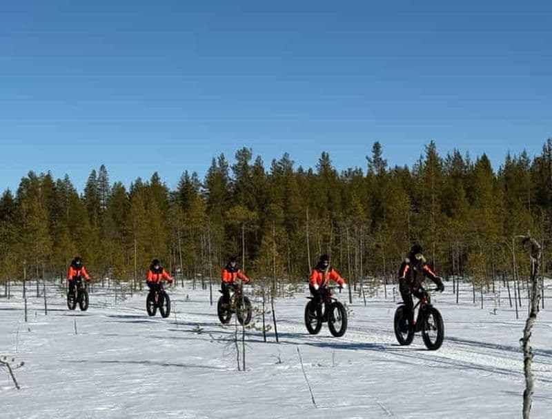 Rovaniemi : excursion en vélo électrique à pneus larges dans une ferme de rennes