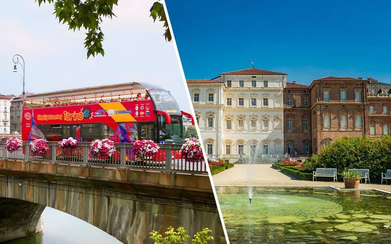 Billet Combo : Tour en bus Hop-On Hop-Off de Turin + billets coupe-file Venaria Reale