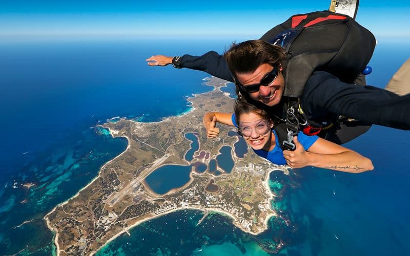 Saut en parachute sur l'île Rottnest et visite en ferry depuis Perth/Fremantle/Hillarys