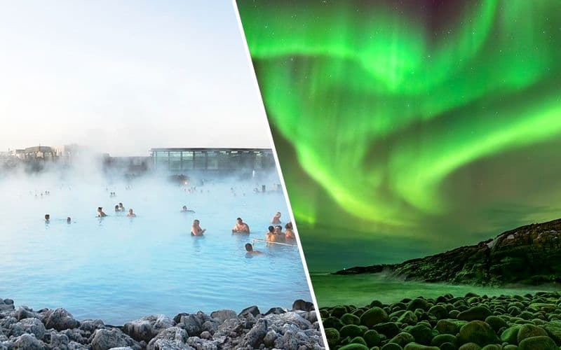 Au départ de Reykjavik : billets pour le Blue Lagoon + excursion pour observer les aurores boréales
