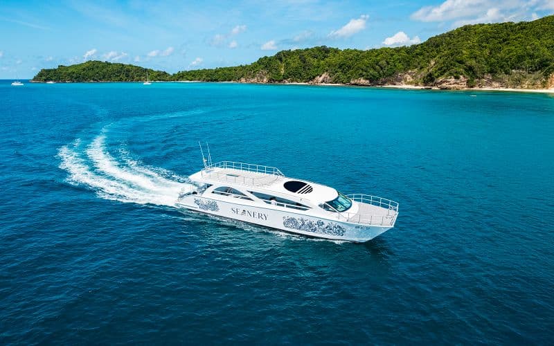 Au départ de Phuket : Visite de l'île de Phi Phi, Maya Bay et Bamboo Island en catamaran premium avec déjeuner et navettes hôtels.