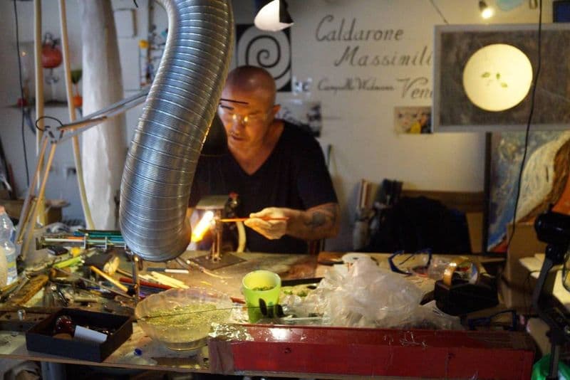 Atelier privé de soufflage de verre à Venise