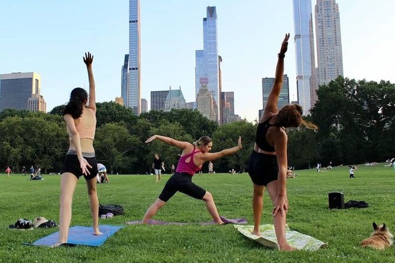 Cours de yoga à Central Park