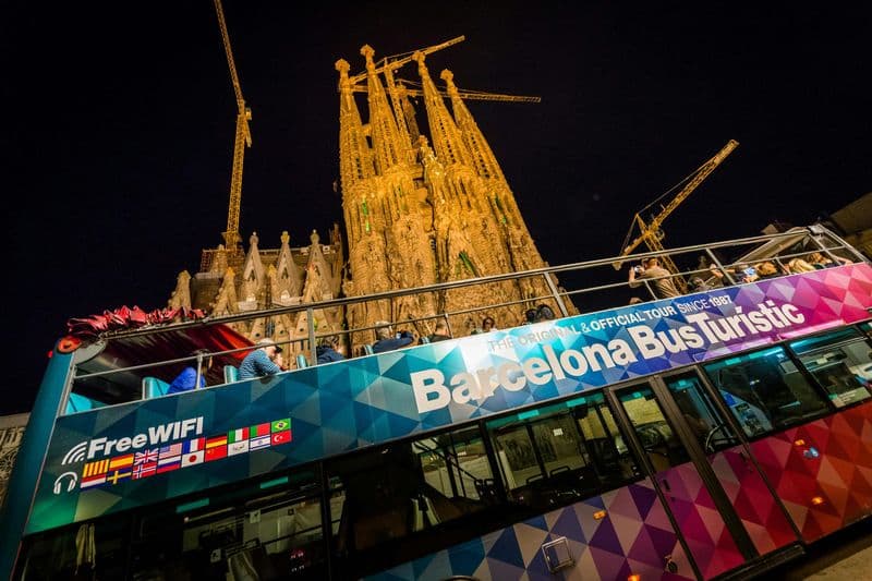 Tour nocturne en Bus Touristique à Barcelone