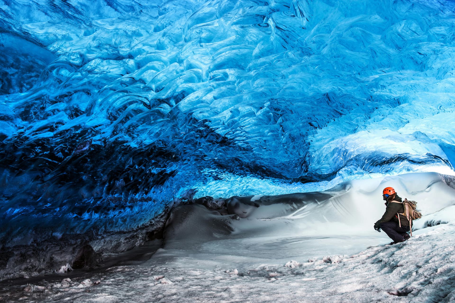 Billet Visite de la grotte de glace bleue cristalline au départ de Jökulsárlón avec une super Jeep