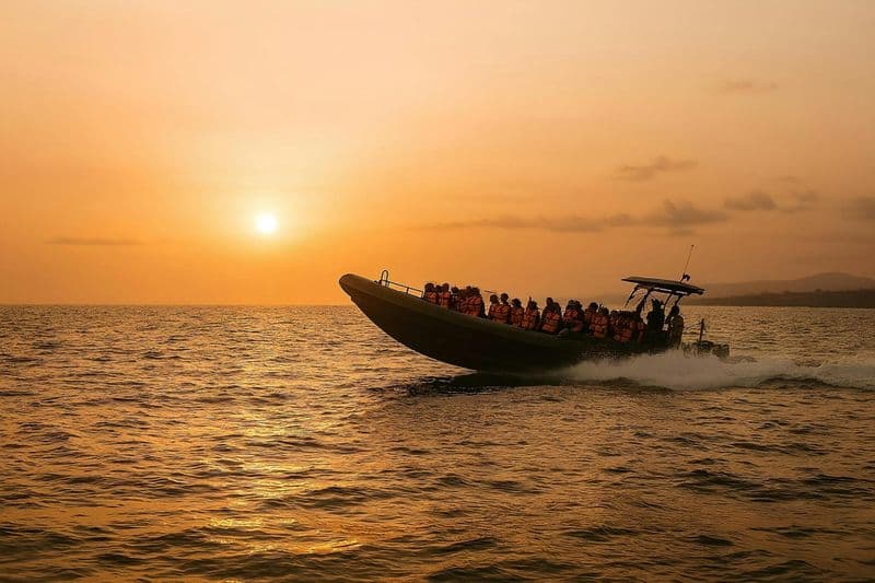 São Miguel boat tour at sunset with swimming