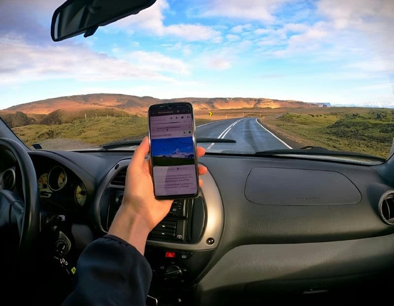 Billet Audioguide déclenché par GPS pour les voyages en voiture en Islande