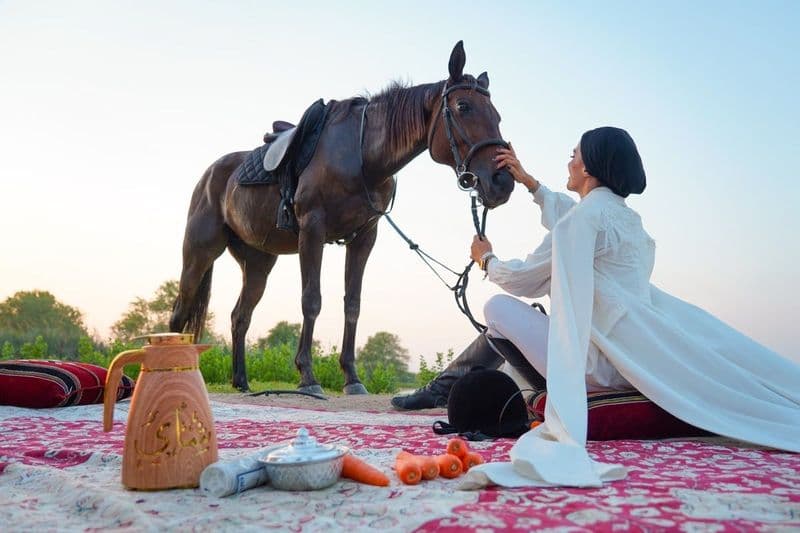 Billet Randonnée à cheval arabe avec barbecue dans un village bédouin