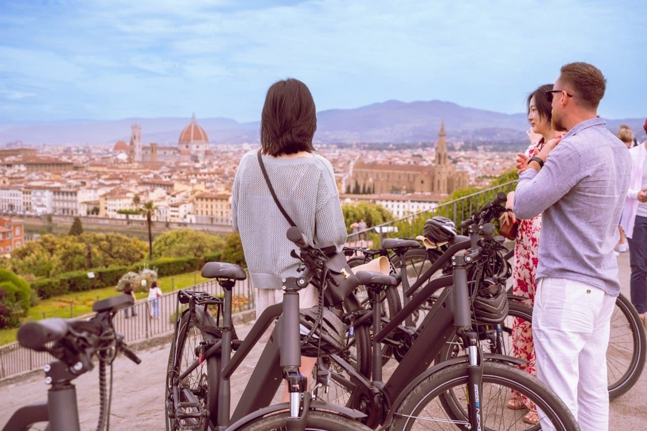 Billet Visite en vélo électrique de Florence et de la Piazzale Michelangelo avec dégustation surprise