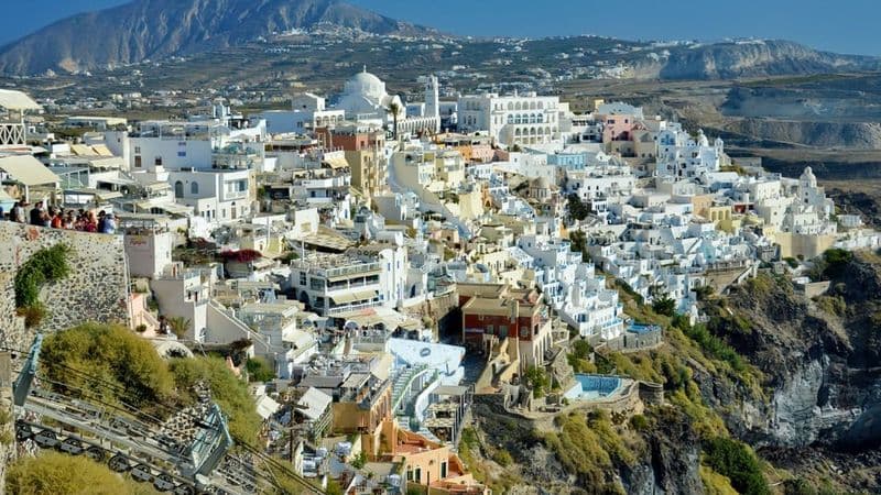 Visite à pied de la ville de Fira à Santorin