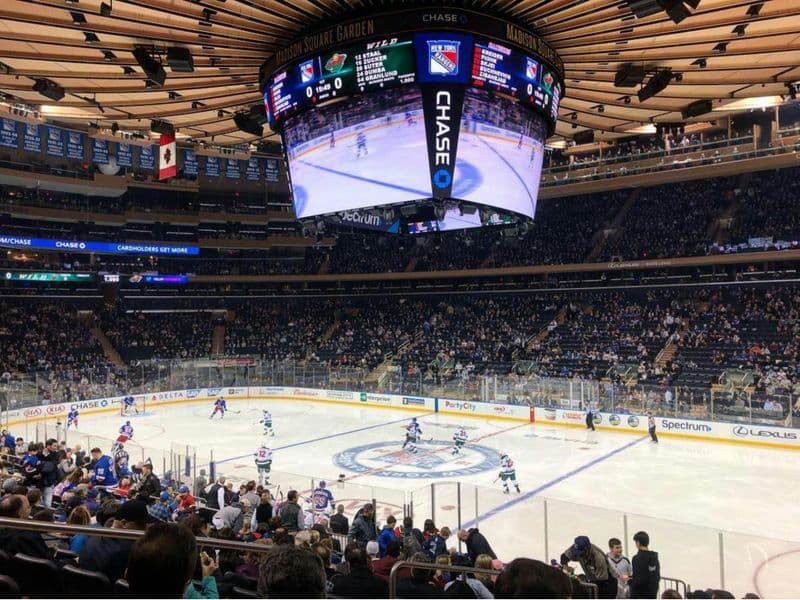 New York Rangers ice hockey game ticket at Madison Square Garden