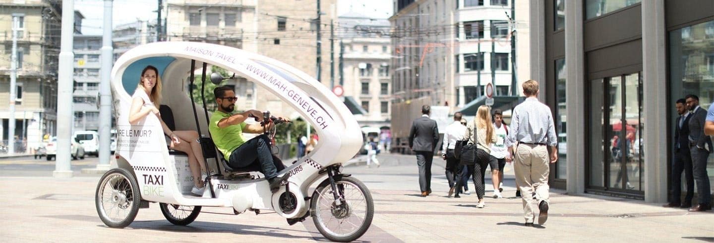 Visite des points forts de Genève en taxi-vélo