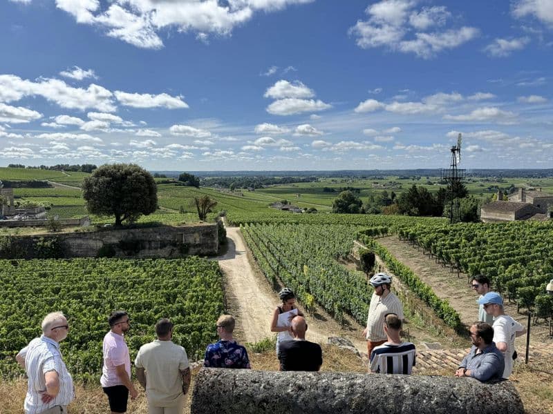 Billet Visite en vélo électrique des vignobles et du patrimoine médiéval de Saint-Émilion en petit groupe