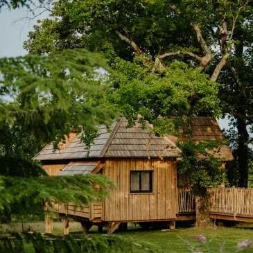Cabane sur Pilotis avec Spa Privatif près de Bordeaux