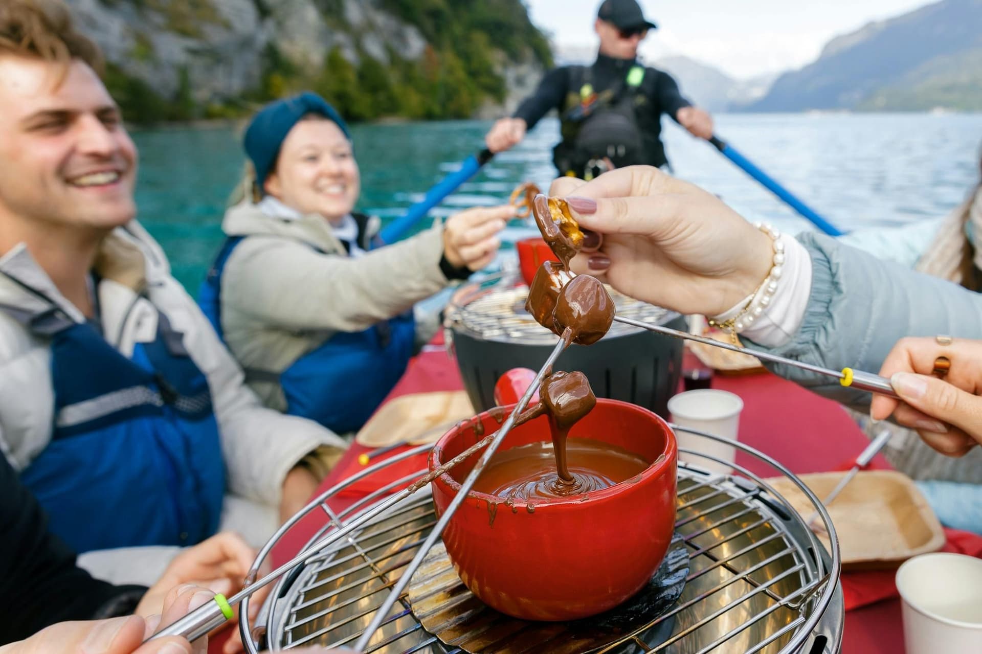 Interlaken : Flotteur guidé de fondue au chocolat