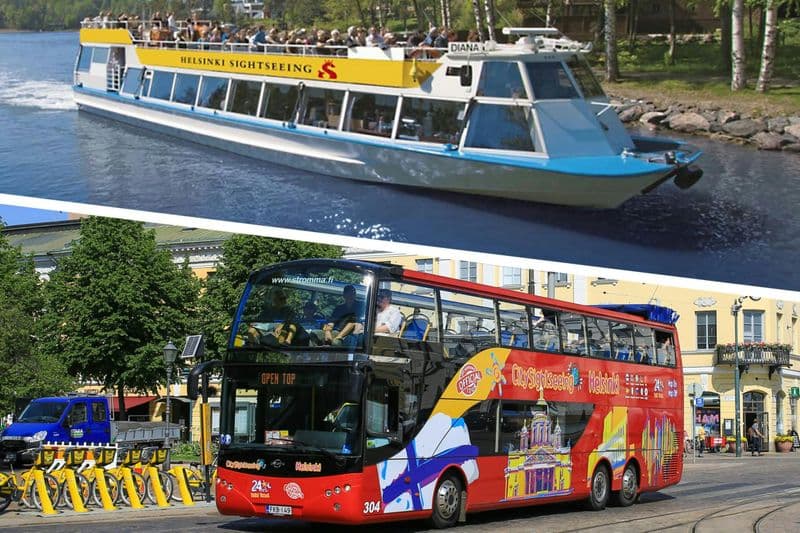 Billet Helsinki Hop On-Hop Off bus et croisière sur les canaux