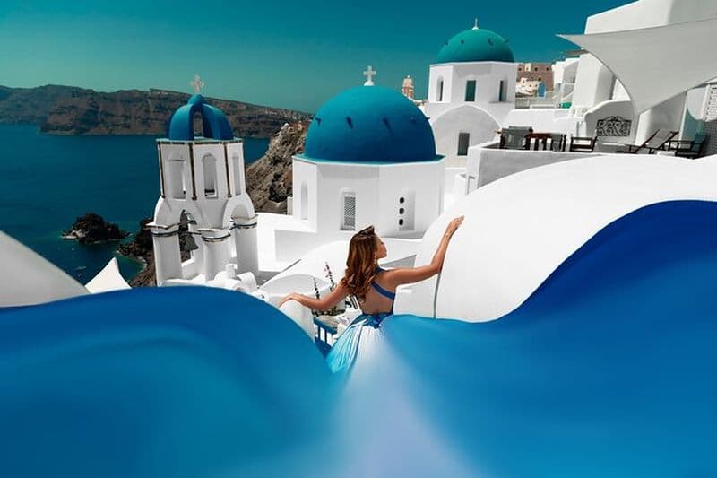 Robes volantes privées de Santorin et photographie