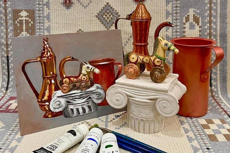 Atelier de peinture sur nature morte à Athènes