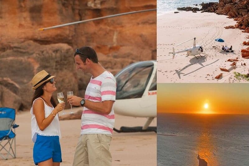 Broome: Romantique 45-Min Vol privé en hélicoptère et pique-nique sur la plage