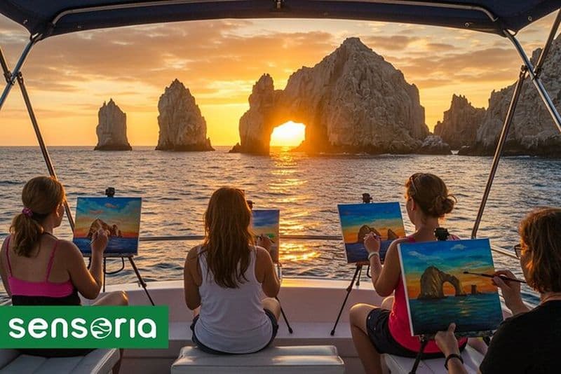 Peinture en direct de l'arche de Cabo San Lucas lors d'une visite en bateau!