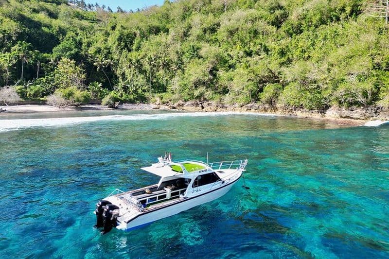 Excursion d'une journée à Nusa Penida: bateau, 4 plongées en apnée, raies Manta et visite terrestre