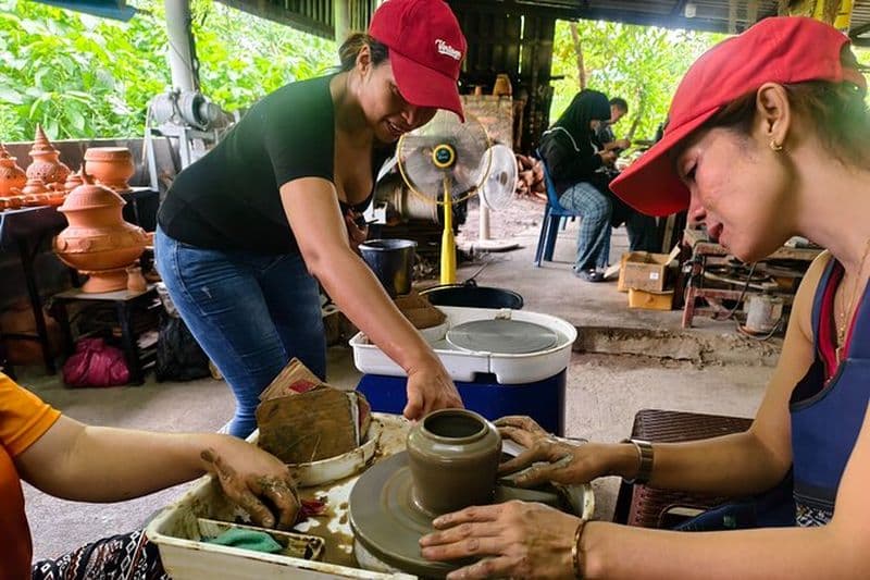 Visite culturelle à vélo, poterie et café de l'île cachée de Bangkok