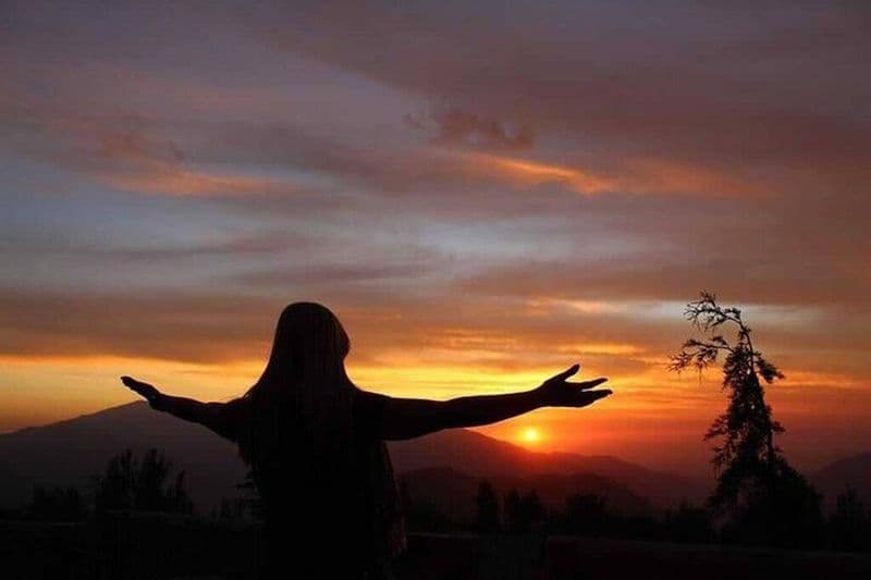 Billet Coucher de soleil doré : Valle Nevado au coucher du soleil