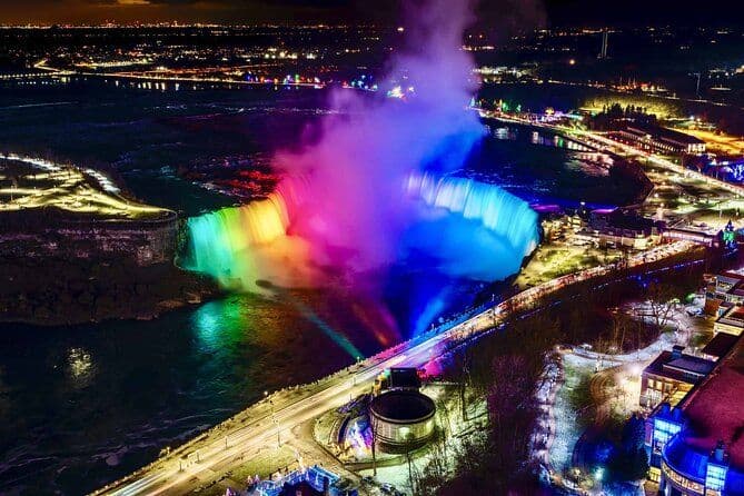 Billet Visite nocturne des chutes du Niagara avec bateau, dîner et tour illuminée