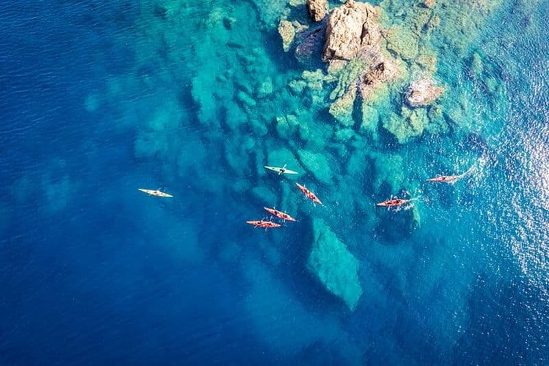 Visite guidée du temple de Poséidon en kayak de mer à Athènes